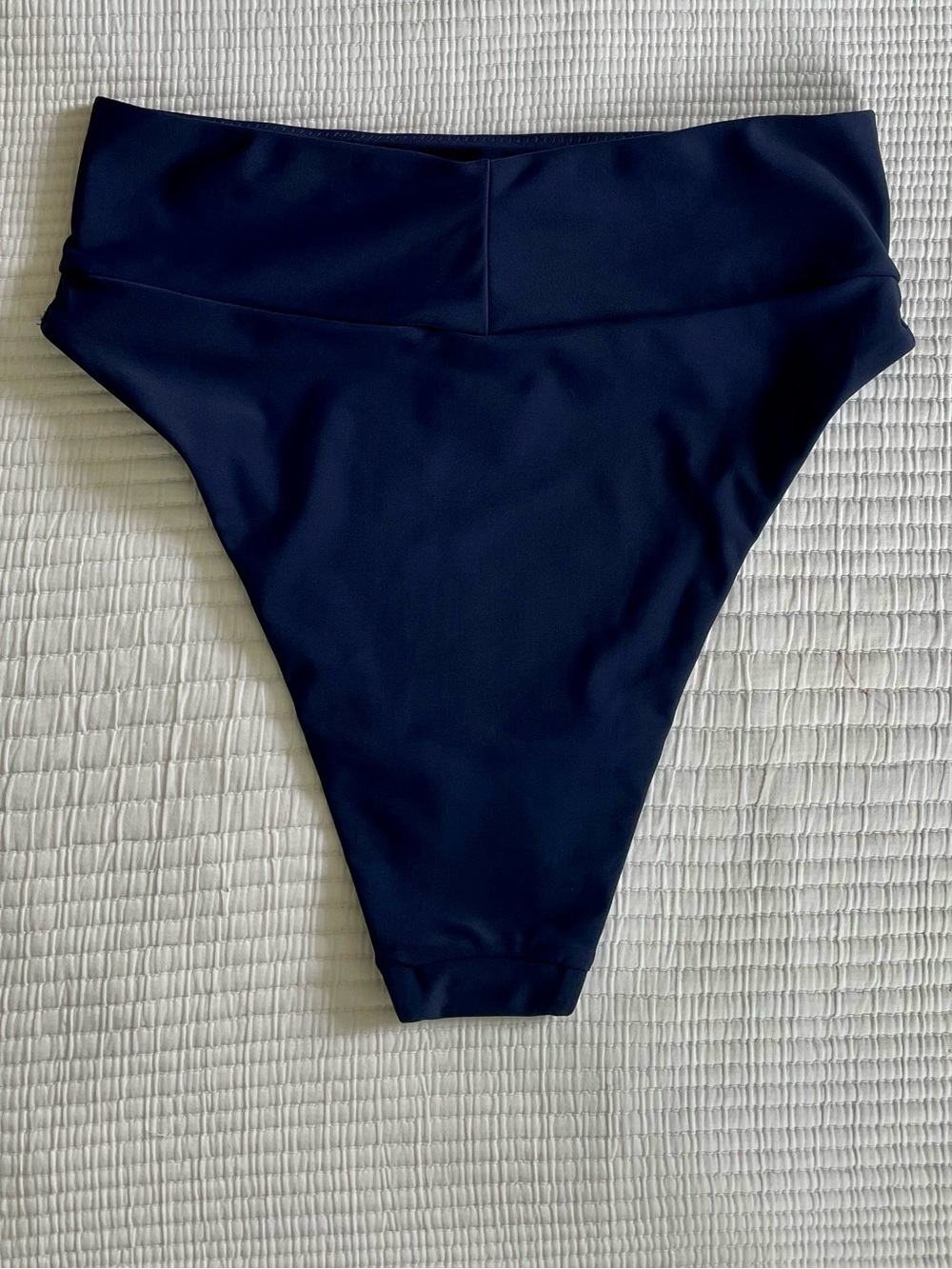aerie Navy High Waisted High Cut Cheeky Bikini Bottom NWT - Picture 2 of 4